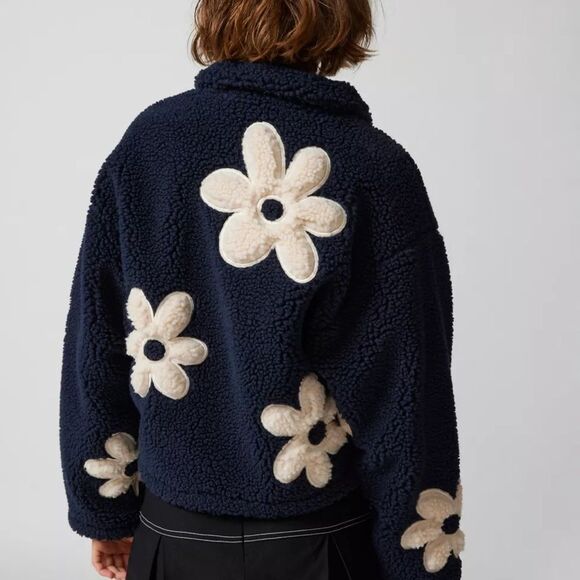 Blank NYC Black and Cream Teddy Bomber Jacket - Picture 4 of 5